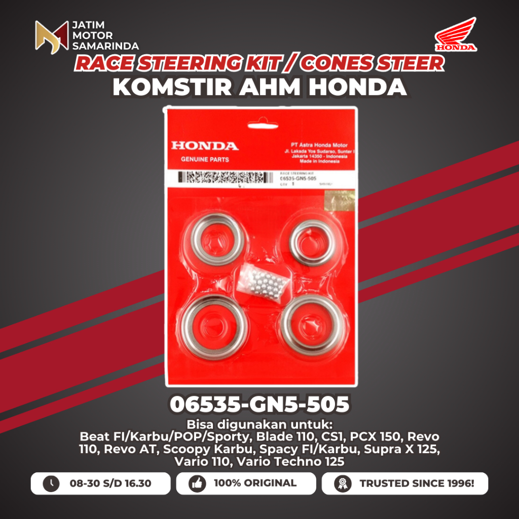 Honda AHM Cones Steer Kones Komstir Race พวงมาลัยชุด 06535-GN5-505 GN5 Beat FI Karbu POP Sporty Blad
