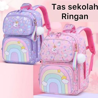 Tas Sekolah anak ransel punggung lucu animal karakter FS27 30cm x 16cm x 40cm rainbow pelangi