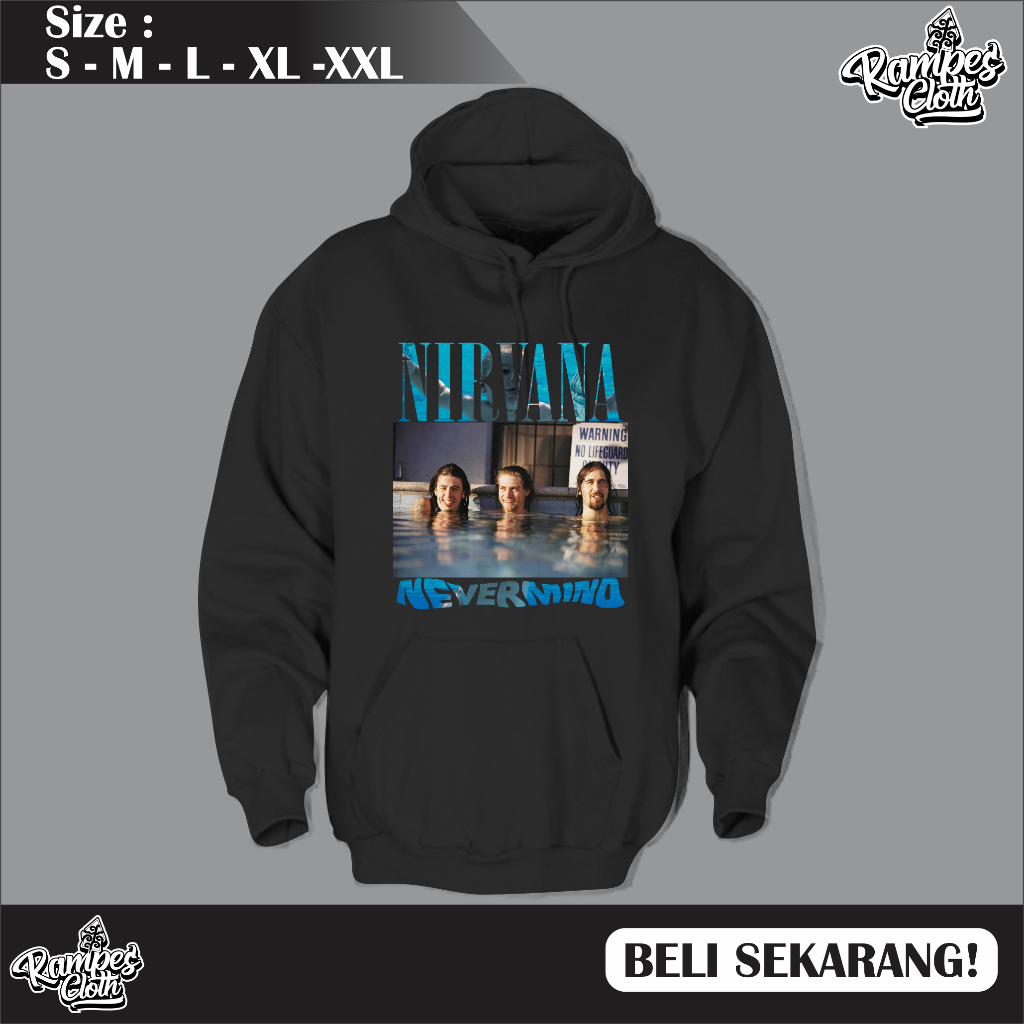 Nirvana NEVERMIND เสื้อแจ็คเก็ตมีฮู้ด//NIRVANA Cotton Premium S11 เสื้อฮู้ด