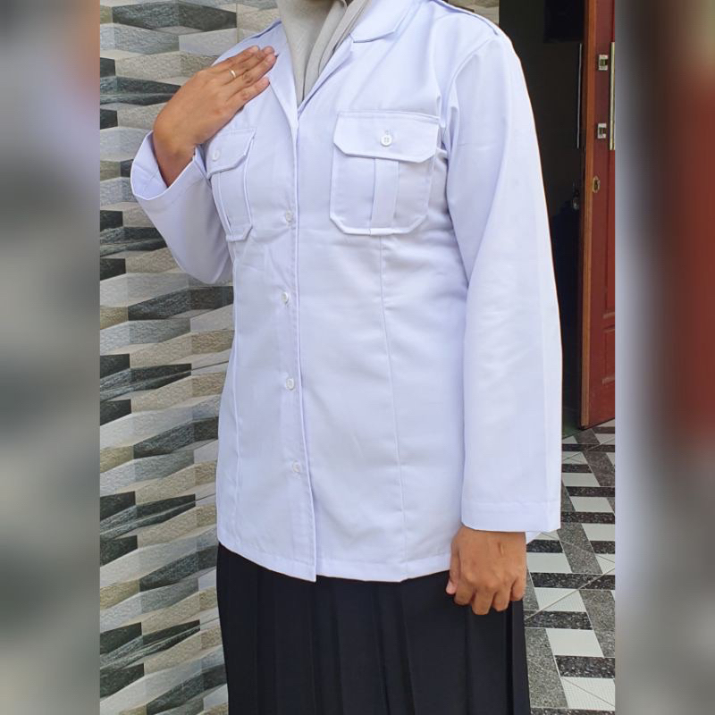 Putih เสื้อเชิ้ตทางการ สีขาว สําหรับผู้หญิง Civil Servants For Women Pdh Shirts For Women White Unif