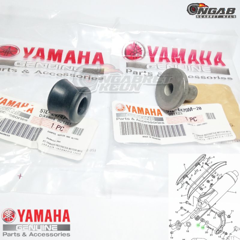 Bosh RUBBER DAMPER EXHAUST HOLDER MIO SPORTY SMILE FINO MIO SOUL ORIGINAL YGP
