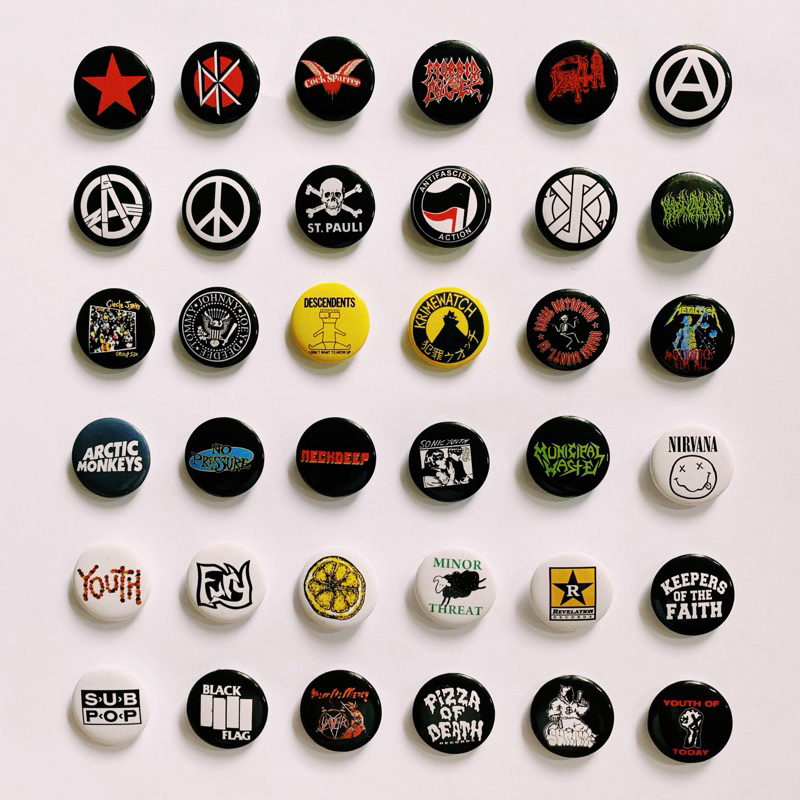 HARDCORE PUNK METAL ANARKI BAND PIN BUTTON 2.5 ซม