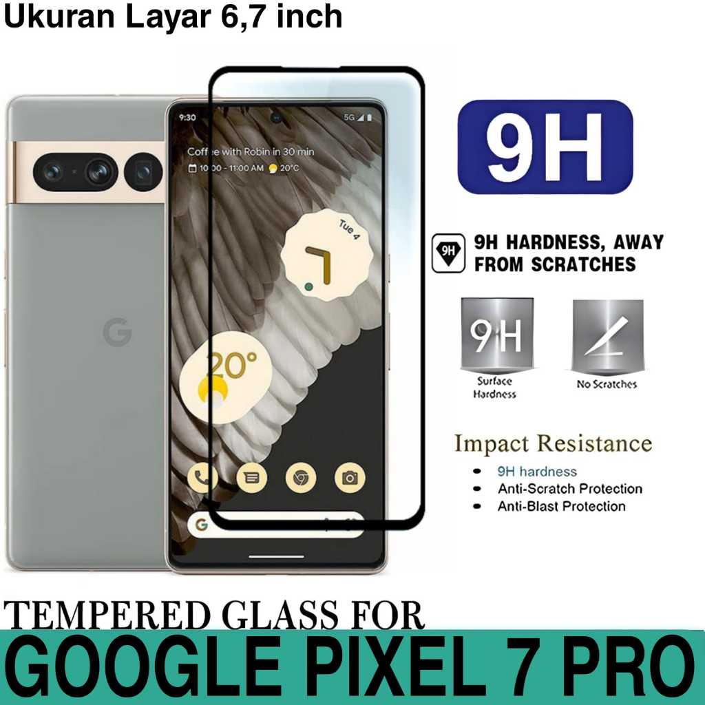LAYAR TEMPERED GLASS GOOGLE PIXEL 7 PRO ANTI-SCRATCH GLASS BLACK LIST FULL SCREEN