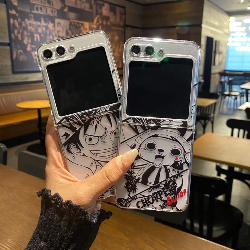 เคสใหม่ Samsung Zflip7 One Piece Monkey D Luffy Lutfy Tony Chopper อะนิเมะมังงะญี่ปุ่นการ์ตูนอะคริลิ