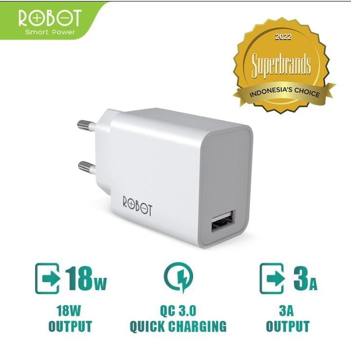 ROBOT Single Port Quick Charger RT-F1 RT-F2 QC 3.0 Original fast charging หุ่นยนต์ RT-F1 อะแดปเตอร์เ