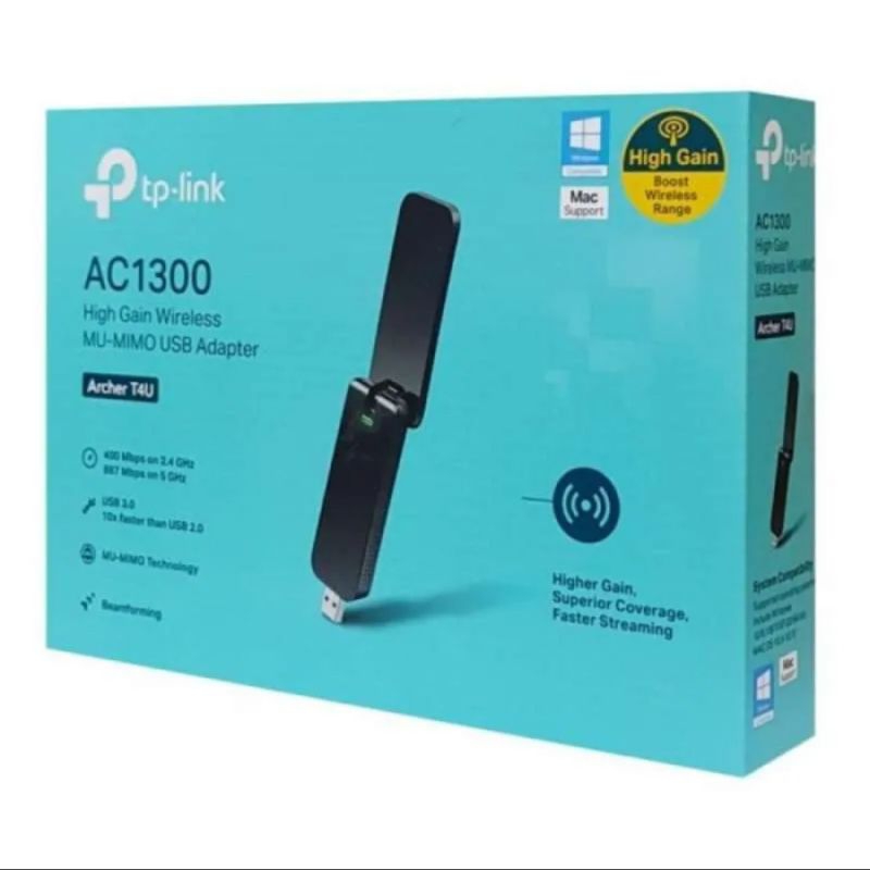 อะแดปเตอร์ USB ไร้สาย TPLink Archer T4U AC1300 Dual Band