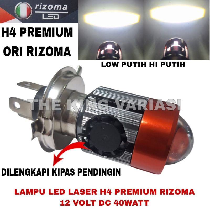 H4 LASER RIZOMA AC DC 40WATT LED MOTORCYCLE HEADLIGHT/H4 ไฟหน้ามอเตอร์ไซค์ 3 ขา SUPER BRIGHT LED LAS