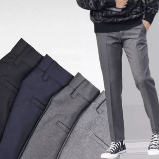 CELANA KANTOR FORMAL PRIA SLIMFIT BAHAN DASAR KAIN WOLL.