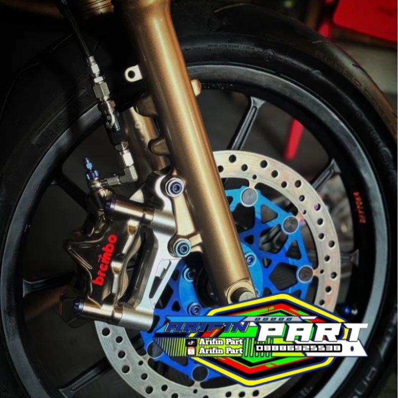 BREMBO GP4 M432 M7 M4 NllSIN AFRICA CALIPER BREAKET PICT 100 PNP ด้านหน้า SHOCK NINJA R RR DICS 300