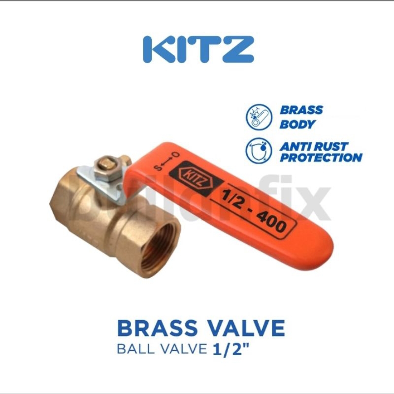 Kitz BALL VALVE/STOP ก๊อกน้ําทองเหลือง 1/2 นิ้ว