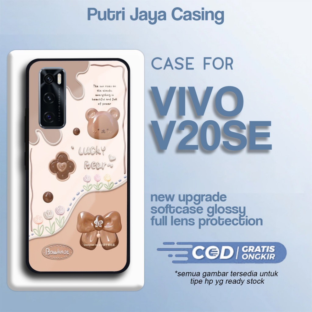เคส Vivo V20 SE ล่าสุด Bear 02 เคส V20 SE Hardcase Softcase Glossy Kesing PutriCasing