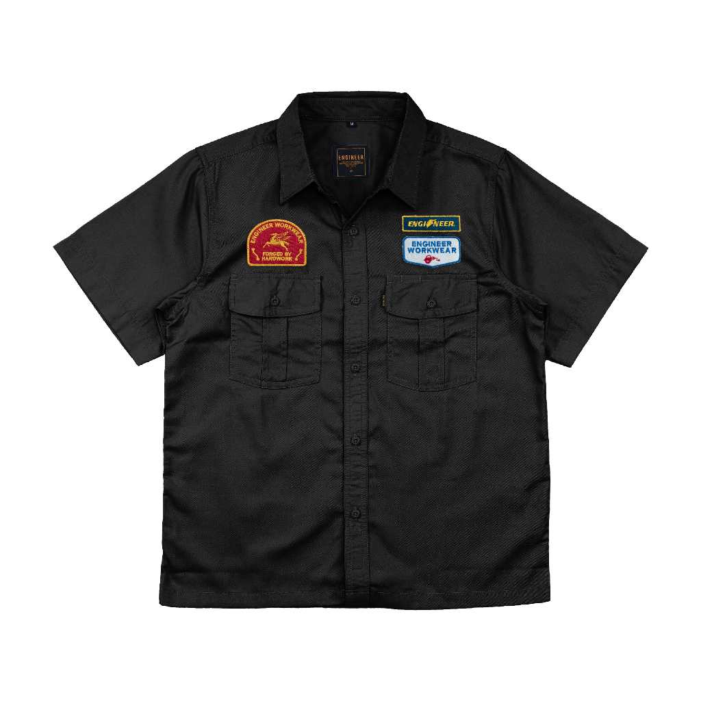KEMEJA Engineer Workwear - BRACKETS Shirt Series Short Shirt, Casual / Field Work Clothes สวมใส่สบาย