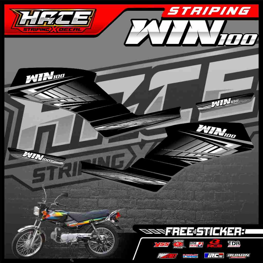 72 HONDA WIN 100 STRIPING STICKER - HONDA WIN 100 SIMPLE STRIPING STICKER