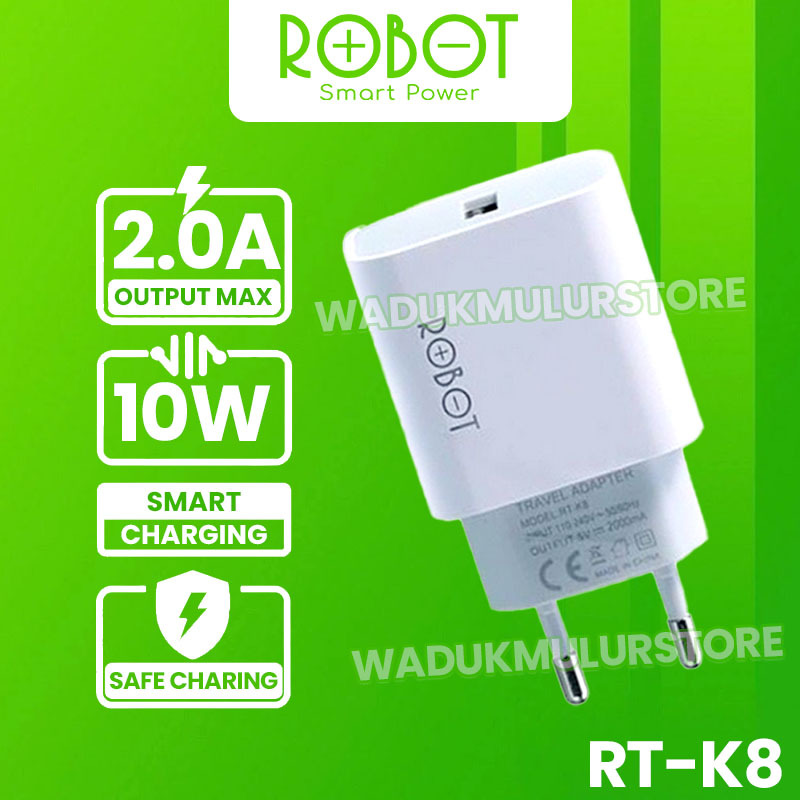 [WMS] เครื่องชาร์จ ADAPTER / HEAD COVER 2A 10W ORIGINAL ROBOT RT K8 RT-K8 SMART FAST CHARGING