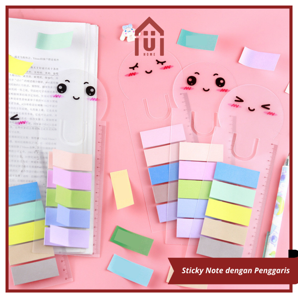 UNISO - STICKY NOTE RULER CUTE MOTIF COLORFUL MINI BOOK MARKER PAPER