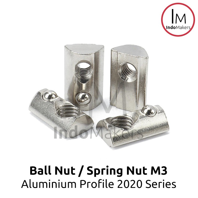 Ball Nut / Spring Nut เลื่อน M3 Aluminium Profile 2020 Series
