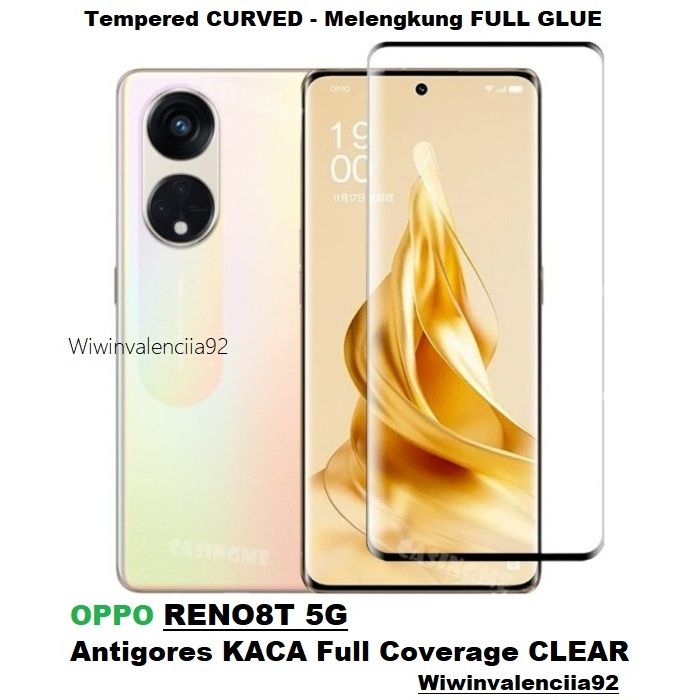 LAYAR Hans- TG CURVED CLEAR OPPO Reno8T 5G Reno8 Reno8Pro Reno 12 11 10 FINGERPRINT CAN Tempred Glas