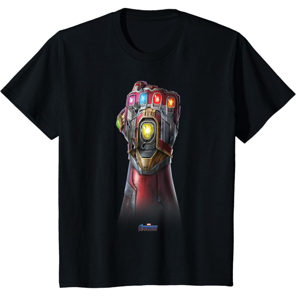 เสื้อยืด พิมพ์ลายโลโก้ Marvel Avengers Endgame Infinity Stone Gauntlet สําหรับผู้ชาย