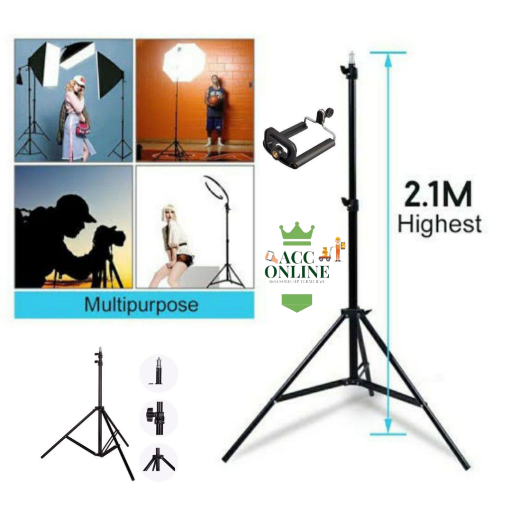 TRIPOD 2.1 M BLACK EDITION STUDIO LIVE STREAMING 2.1 เมตร TRIPOD VIDEO MAKER