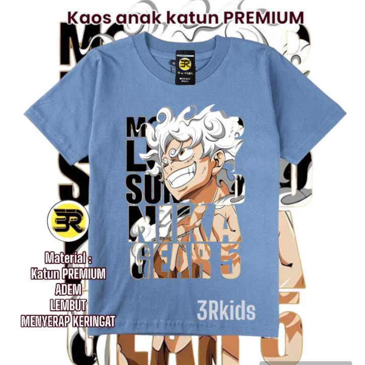 เสื้อยืดเด็ก& 39;s / KIDS ONE PIECE LUFFY GEAR 5 TOPS BOYS& CLOTH 39;ES