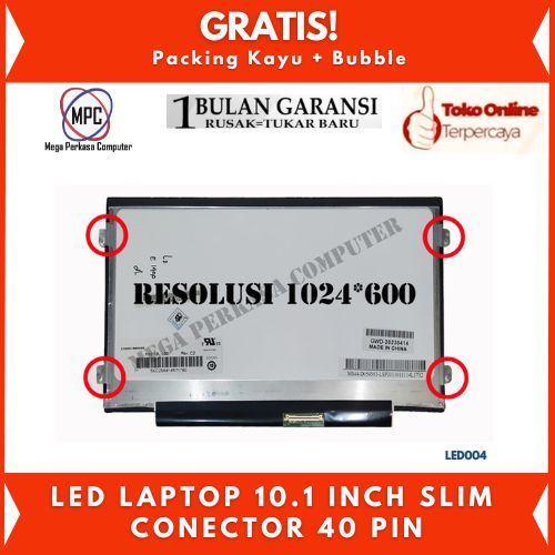 Lcd Led Laptop 10.1 Slim Connector 40 Pin