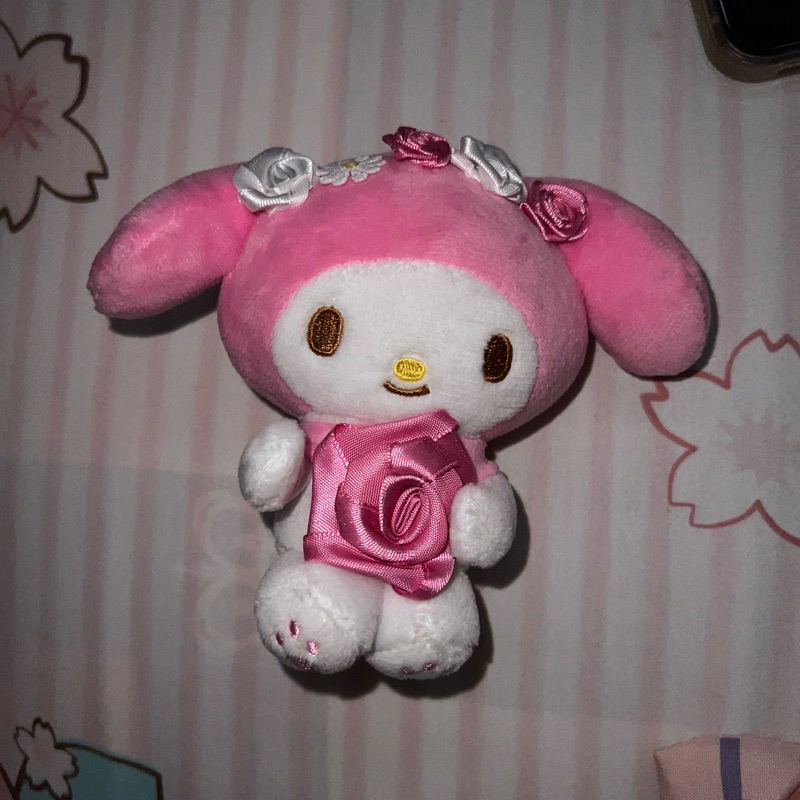 พร้อมส่ง พวงกุญแจ จี้ตุ๊กตา sanrio my melody bagcharm rose japan original