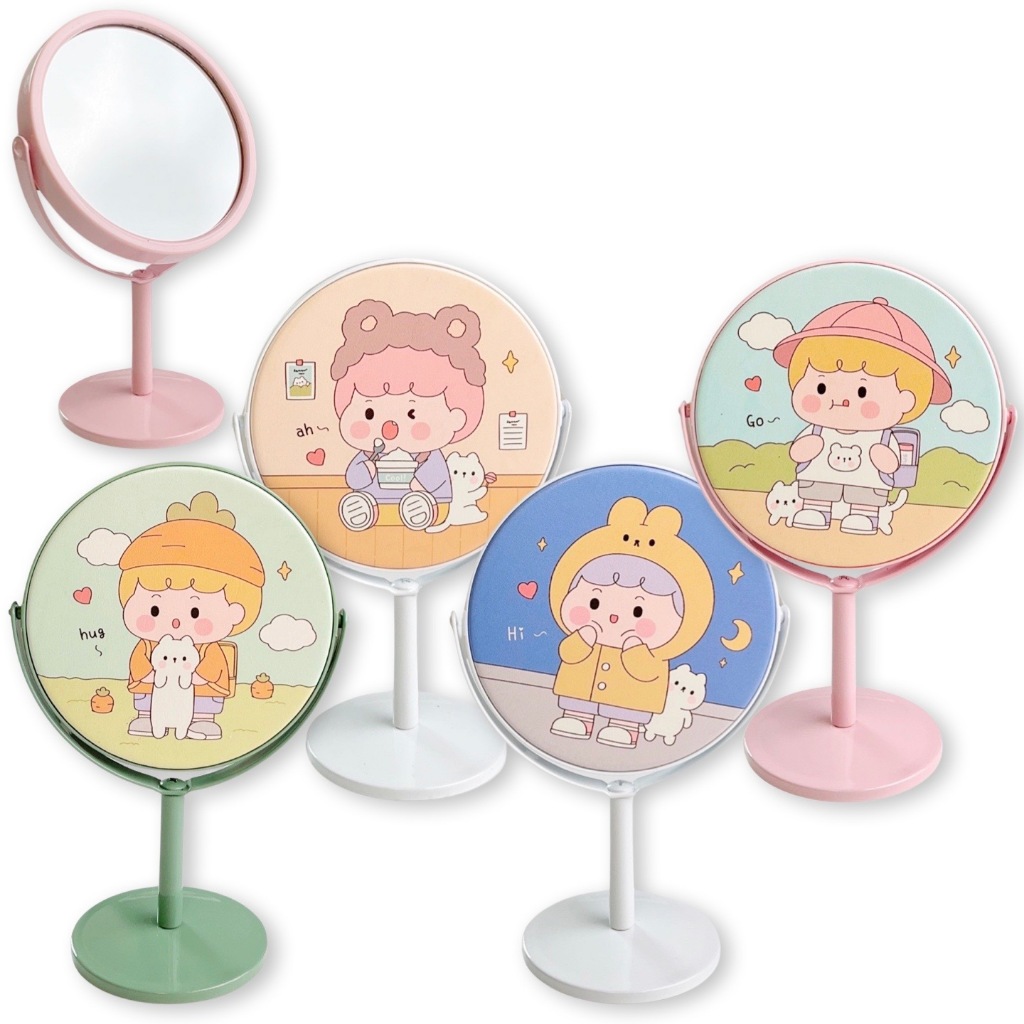Scoop Round Mirror Standing Make Up Mirror Hug 65311700