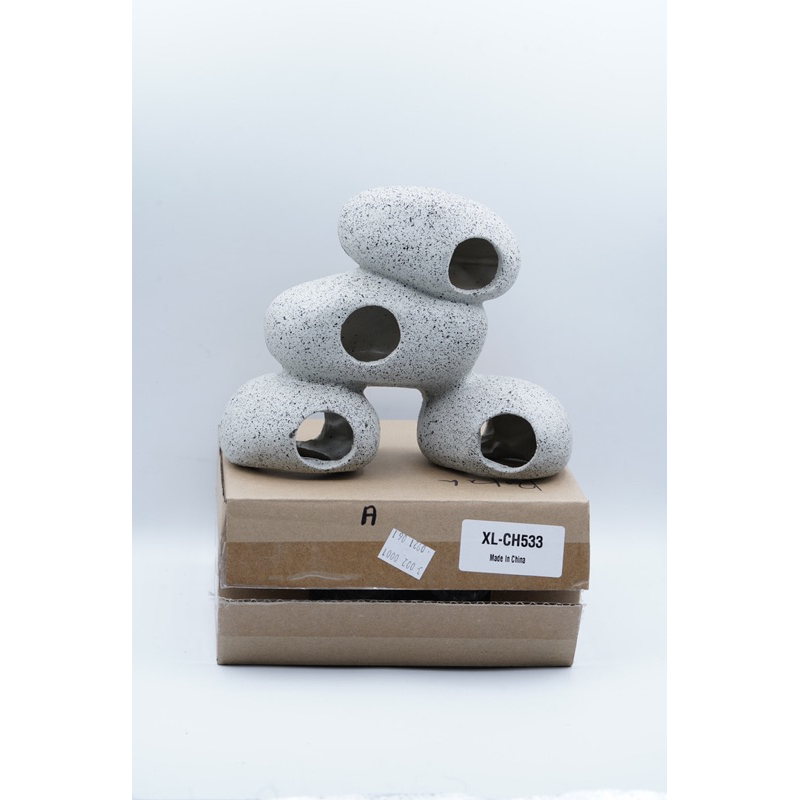 CACKED A Aquarium ตกแต่ง Aquaspace Hiding Cave Stone Pleco Chiclid Shelter บ้านปลา - 9 หลุม - ที่ซ่อ