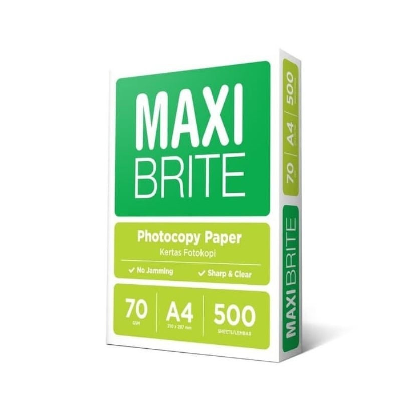 A4 70gr กระดาษ Maxi Brite Hvs 1 Ream / A4 70gr กระดาษภาพถ่าย Maxi Brite / ธรรมชาติ