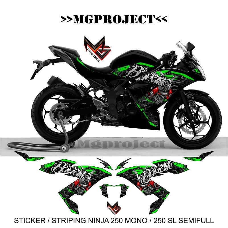 Striping Ninja Mono 250 SL Semifull / Kawasaki Ninja 250 Mono SL Motorcycle Sticker / Ninja Mono 250