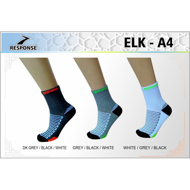 BADMINTON TENNIS PADEL RESPONSE ELK A4 ถุงเท้ากีฬาผ้าฝ้าย