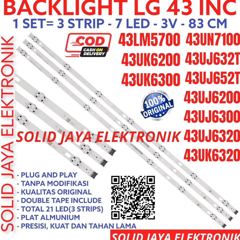 HOT BACKLIGHT LG LED TV 43 INC 43UN71 43UJ632 43UJ652 43UJ62 43UJ63 43UJ632 43UK62 43UK63 43UK632 T 