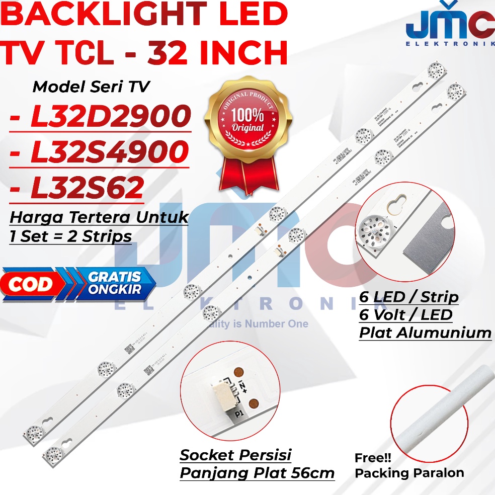 ราคาถูกพิเศษ TCL Tv Backlight L32D29 L32S62 L32S49 Led 32inc 6k 6V L32D29 L32S62 L32S49 6 ตา 6 โวลต์