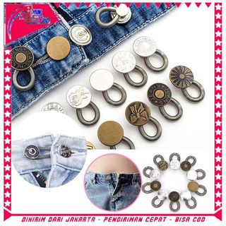 AS Kancing Celana Jeans Metalic Button Extender Aksesoris Kancing Jeans Pengait Celana Kebesaran Bisa Dilepas Detachable Waist Button Tanpa Dijahit Pembesar Kancing Lubang Waist Button