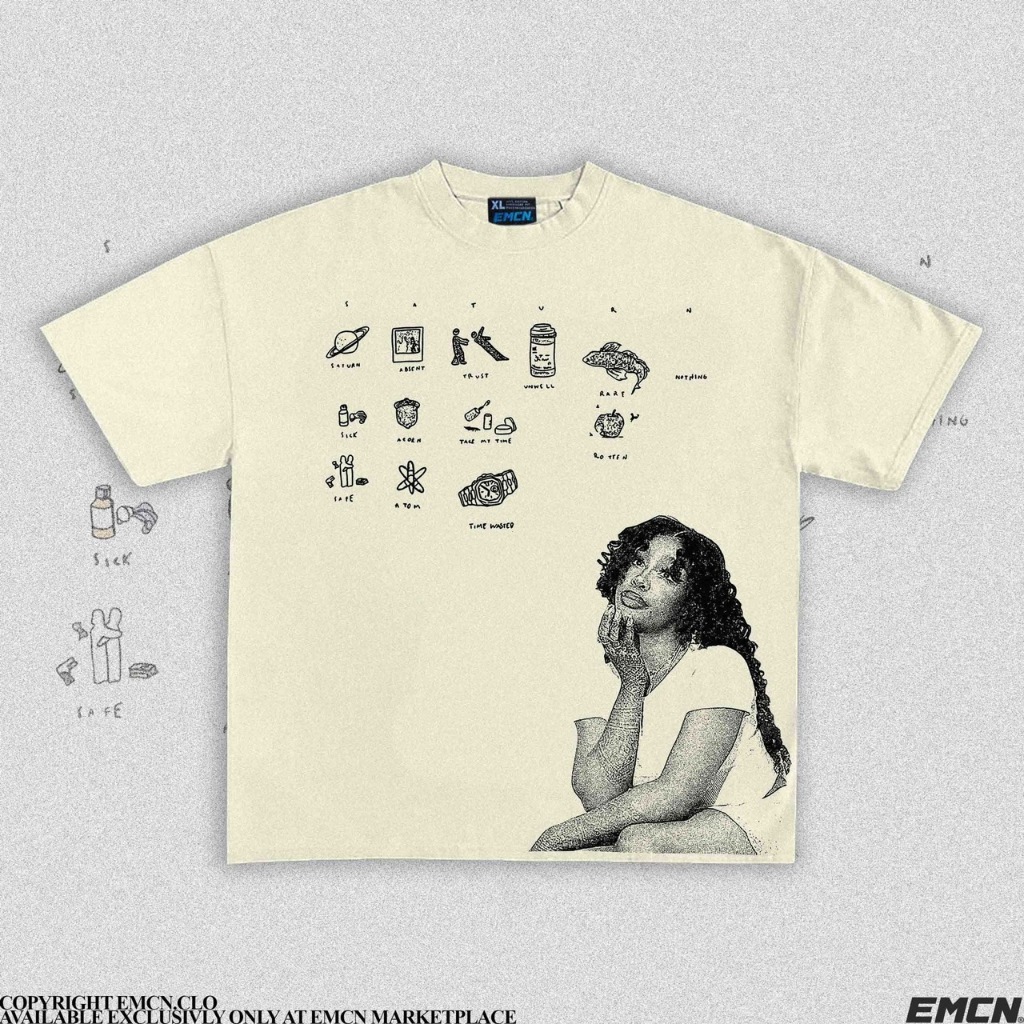 Emcn เสื้อยืดโอเวอร์ไซส์ Sza Saturn