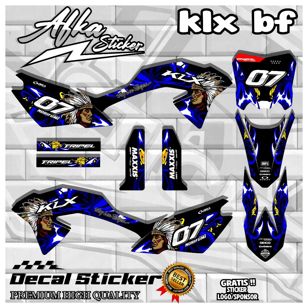สติ๊กเกอร์รูปลอก Striping KLX BF, SE - ลายดีไซน์ซิ่งล่าสุด - AK-046