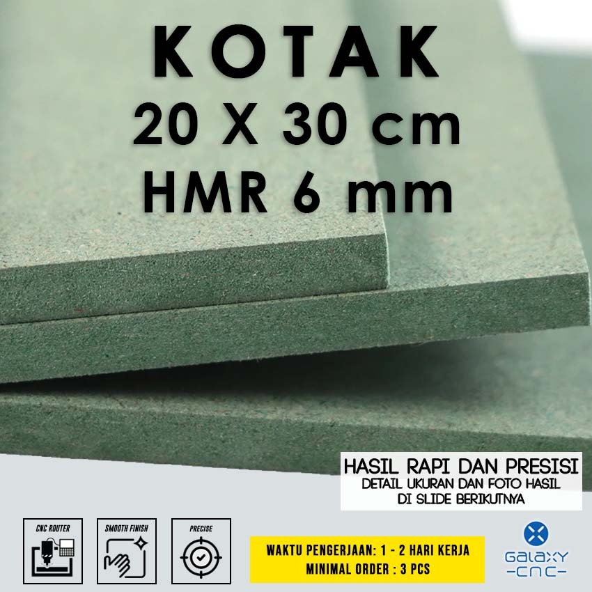 กล่อง HIJAU 20 x 30 ซม. - 6 มม. HMR - บอร์ด HMR / บอร์ด MDF สีเขียว