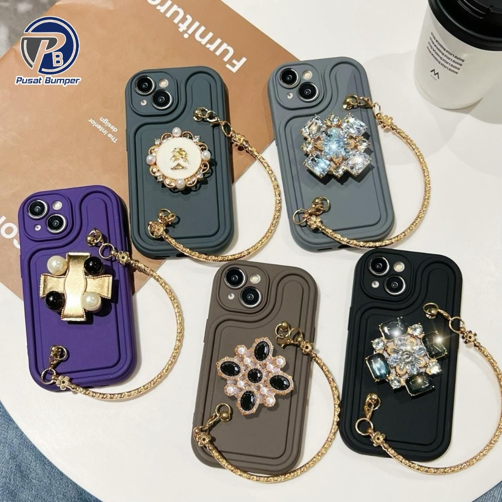 GC89 SILICON กรณี CASING MUGELO POP STAND BAG HOLDER GOLD สําหรับ OPPO A1 A98 A1K A3S A5 A5S A12 A7 