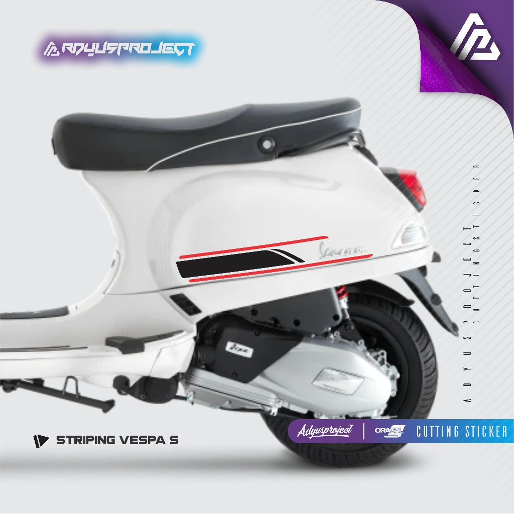 สติ๊กเกอร์ตัด Striping Vespa S (2 ชิ้น) | สติ๊กเกอร์ | สติ๊กเกอร์เวสป้า | สติ๊กเกอร์ตัดมอเตอร์ไซค์ Vespa s