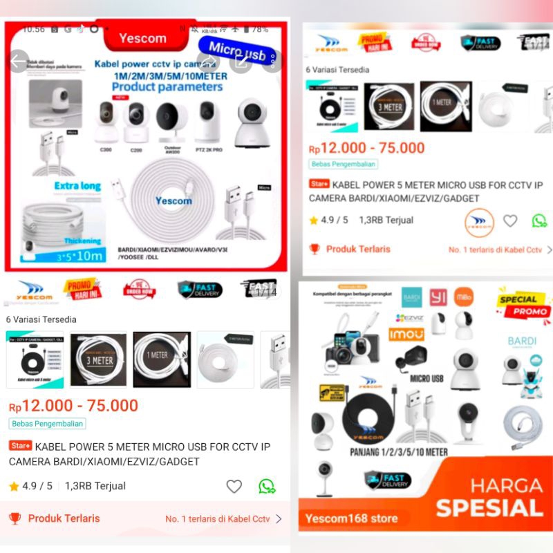 สายไฟ MICRO USB 5 เมตรสําหรับกล้องวงจรปิด IP กล้อง BARDI/XIAOMI/EZVIZ/GADGET ราคา ถูกที่สุด ดีลบีเคเค แกลเลอรีภาพที่ 4