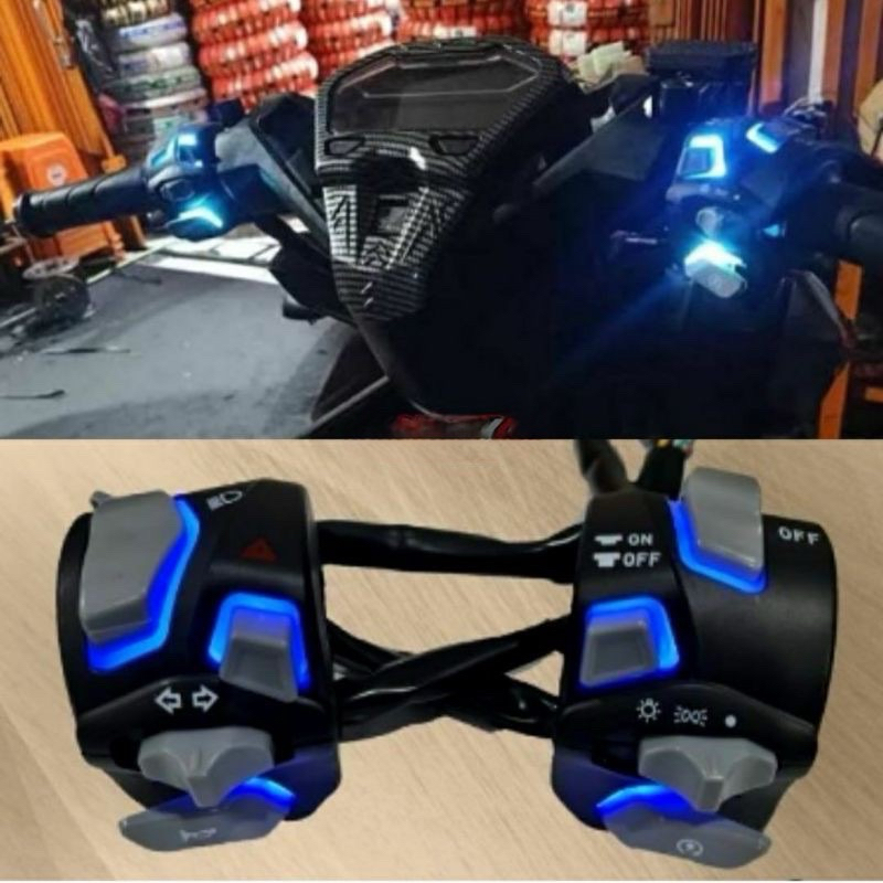 เวียดนามไฟ LED ผู้ถือสวิทช์ชุดสีดํา Pnp ซ็อกเก็ต Nmax เก่า Universal LED บนผู้ถือชุดสวิทช์แสง LED รถจักรยานยนต์ Universal