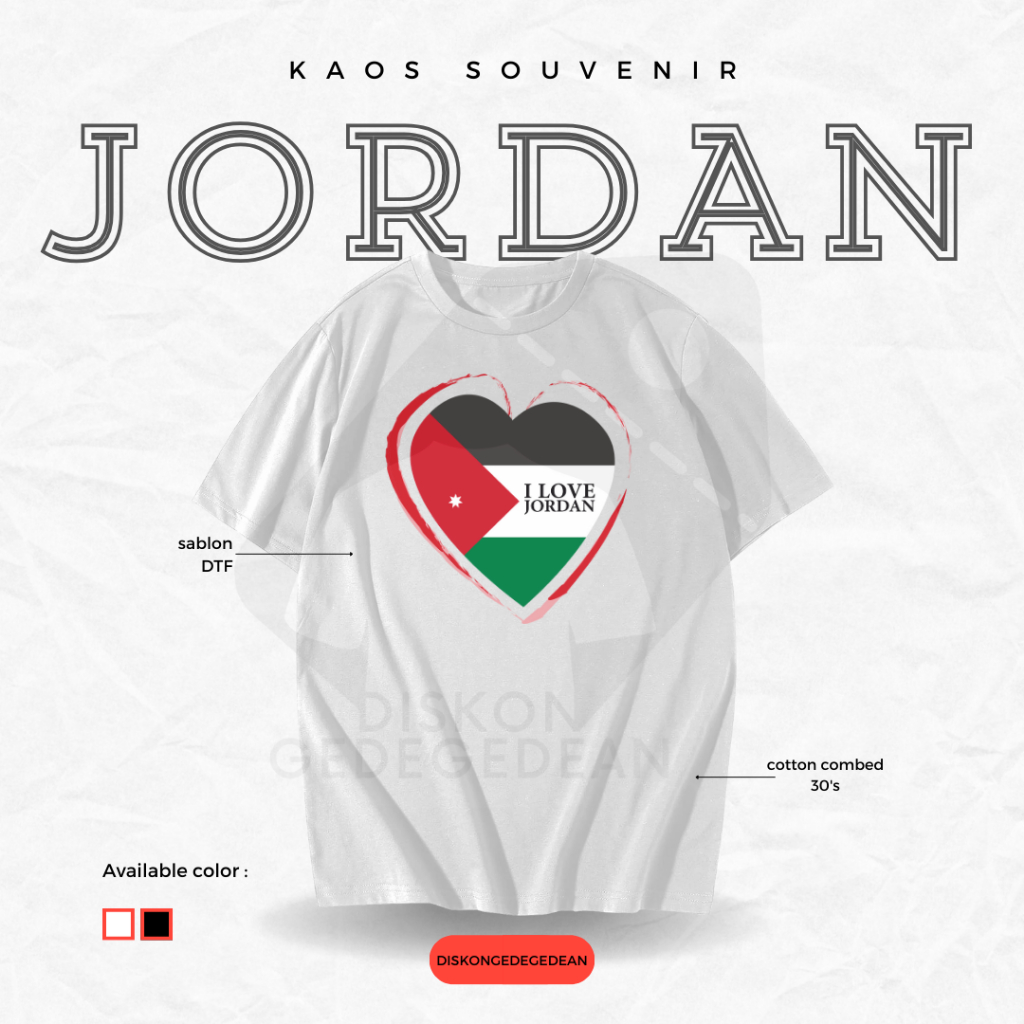 Discountgedean Jordan Jordan ของที่ระลึกเสื้อยืด Tshirt By Amman ผู้ใหญ่เด็กประเภท 5