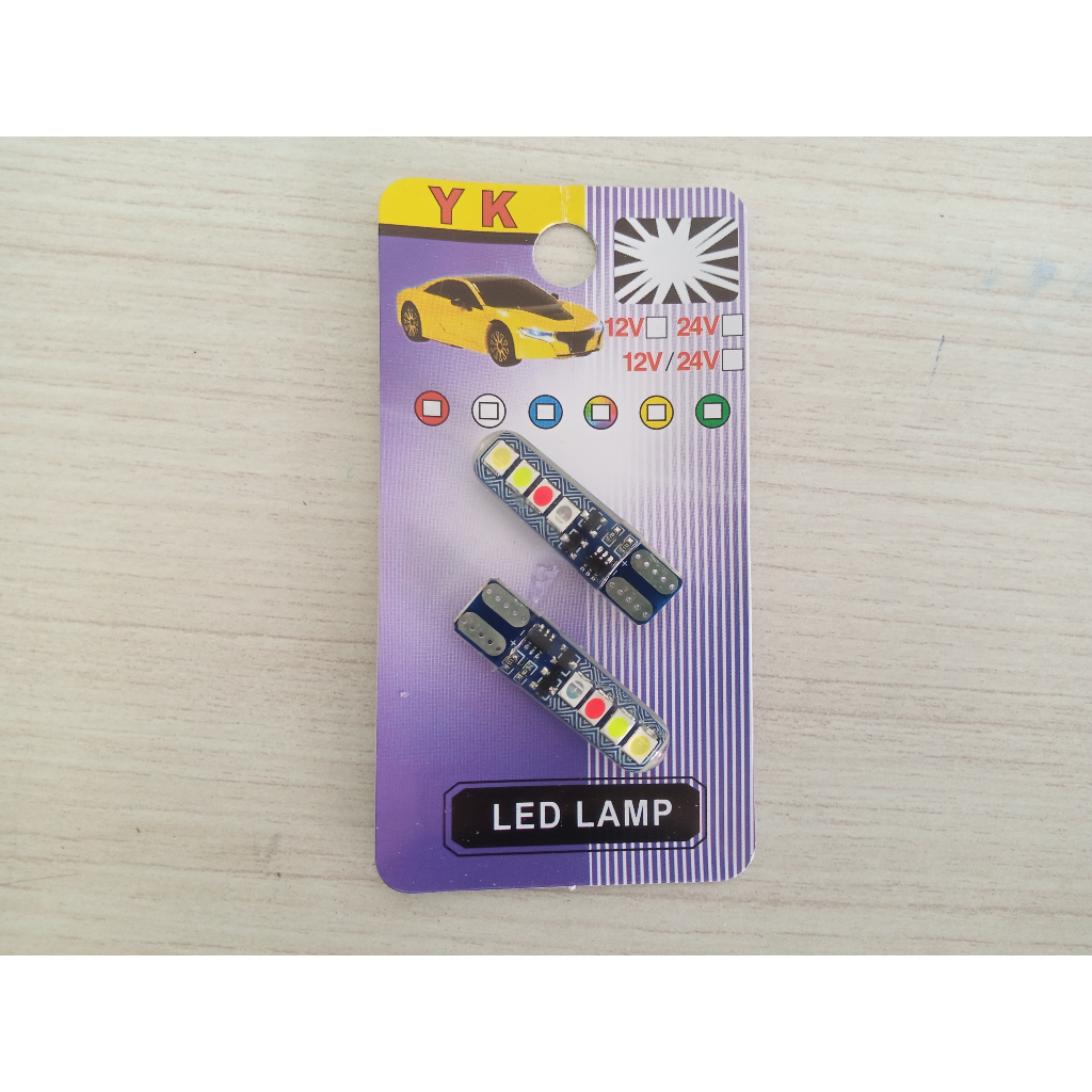 Jelly 8 Led T10 RGB ไฟเลี้ยว 4 สี Sen 2 โหมดแฟลชวิ่ง 2 ชิ้น