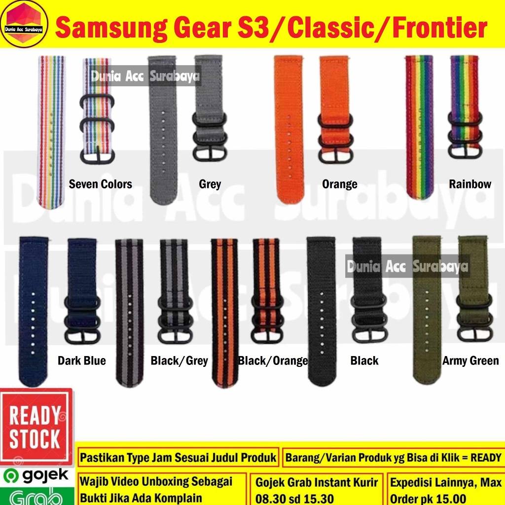 สายนาฬิกาข้อมือไนล่อน 22 มม. สําหรับ Samsung Galaxy Gear S3 S3 Classic S3 Frontier