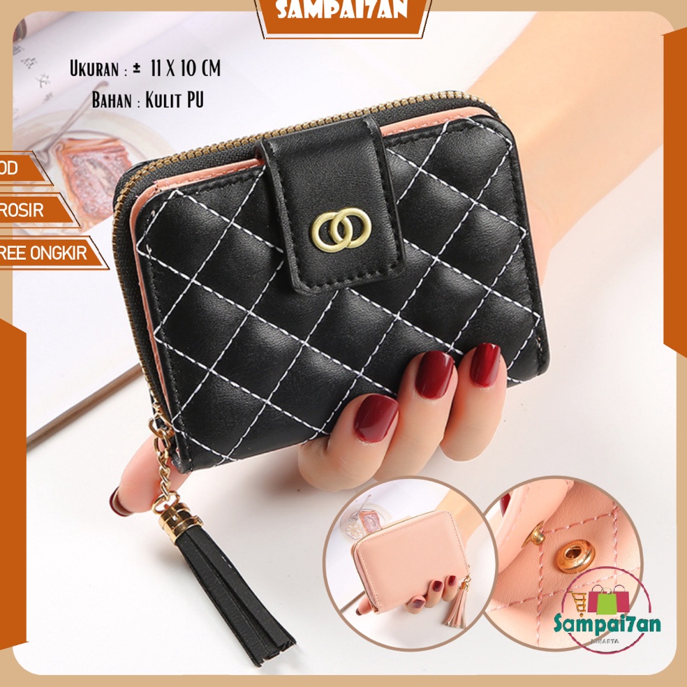 MOST WANTED นําเข้ากระเป๋าสตางค์ผู้หญิงพับสไตล์เกาหลีกระเป๋าสตางค์สตรีทเด็กผู้หญิงล่าสุด D65