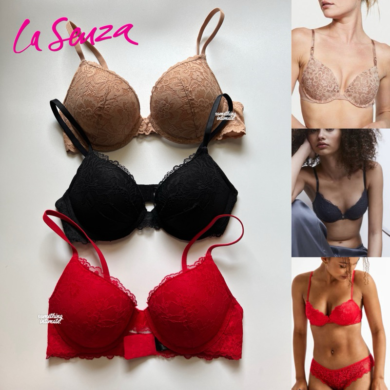 Lasenza Remix Pushup Plunge ลูกไม ้ ผ ้ าฝ ้ าย Bra ชุดชั ้ นในแบรนด ์ Bh La Senza ส ่ วนที ่ เหลือข