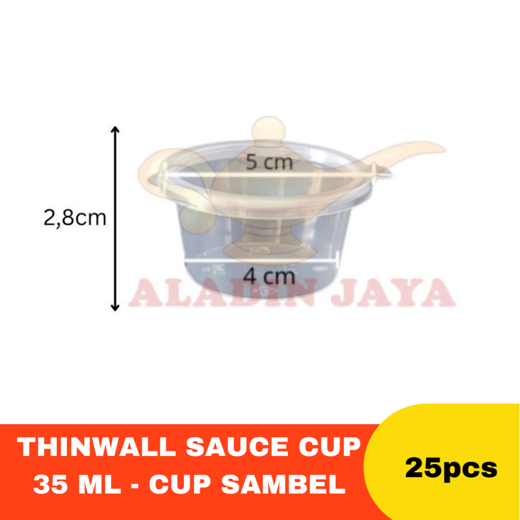 THINWALL SAUCE CUP 35 ML - SAMBAL CUP - แทนเน็ต 50 ชิ้น