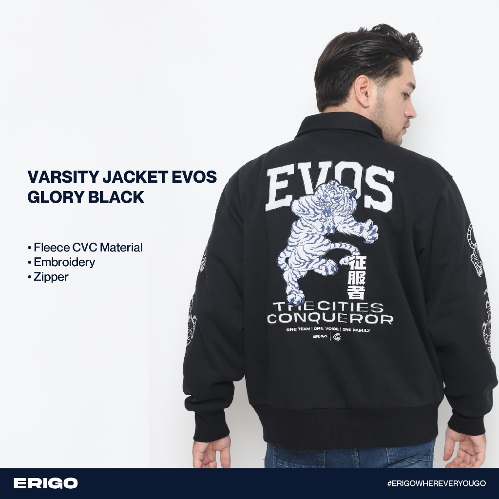เสื ้ อแจ ็ คเก ็ ต Varsity | Evos Glory Black
