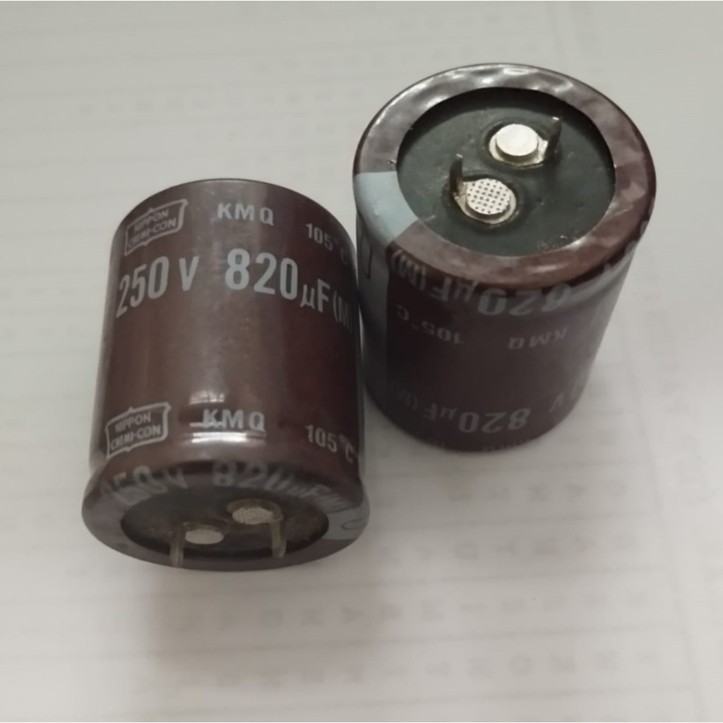 Elco Capacitor 820uf 250v Nippon Chemicon KMQ - ของแท้จากญี่ปุ่น