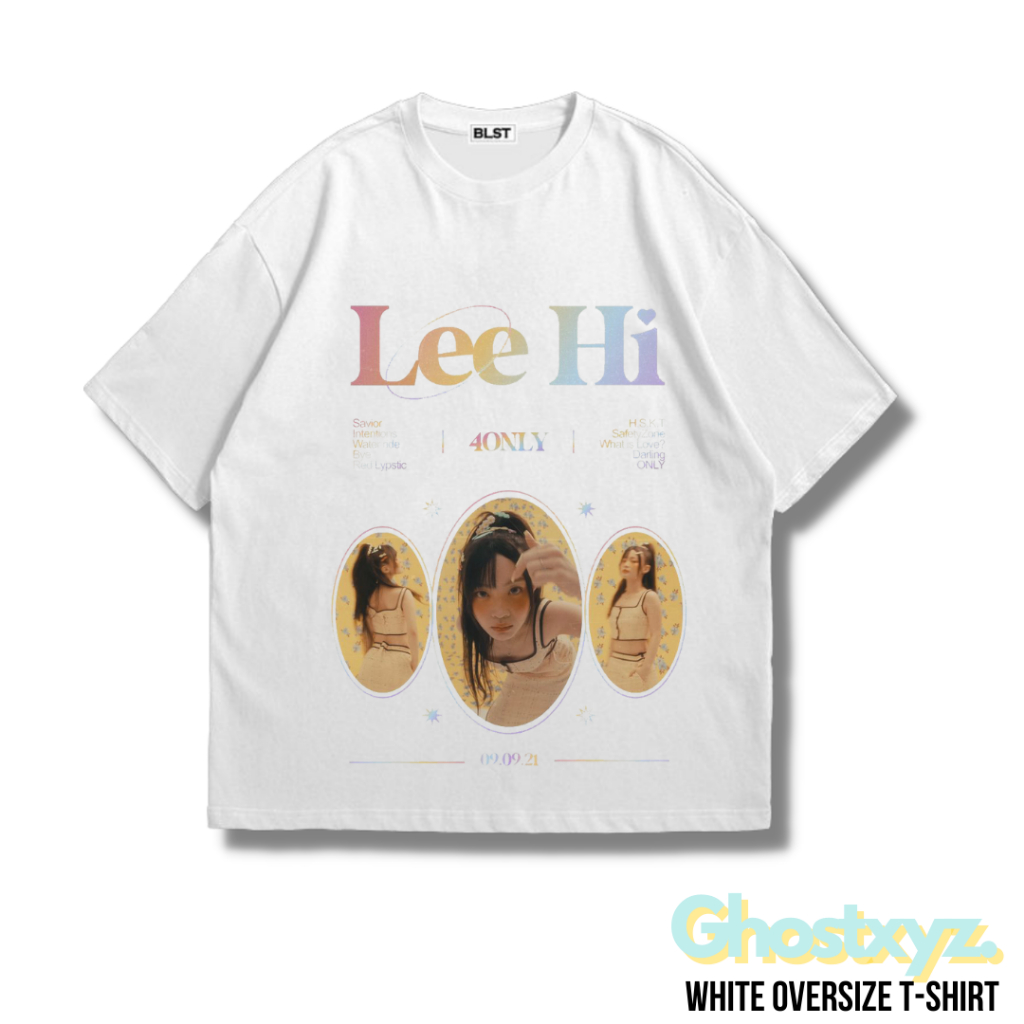 เสื้อยืด Ghostxyz Lee Hi White Oversize Vintage Tee